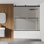 Load image into Gallery viewer, Marcelo 60&quot; W x 58&quot; H By Pass Frameless Tub Door with Clear Glass
